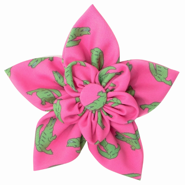 Collar Flower | Alligators Pink & Lime