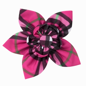Collar Flower | Bias Plaid Pink