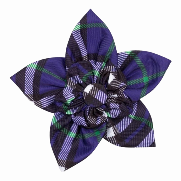 Collar Flower | Bias Plaid Purple