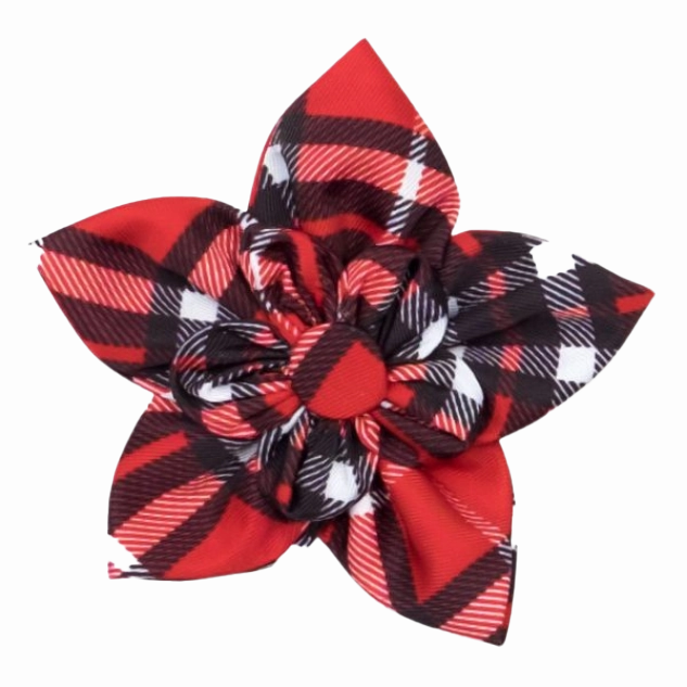 Collar Flower | Bias Plaid Red