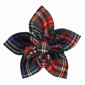 Collar Flower | Black Stewart Plaid