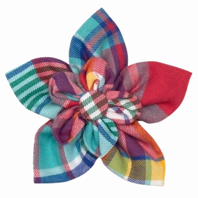 Collar Flower | Coral Plaid