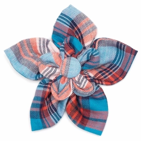 Collar Flower | Cornflower Blue & Red Plaid