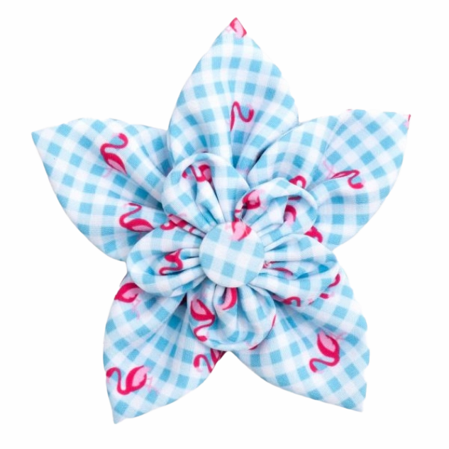 Collar Flower | Gingham Flamingos