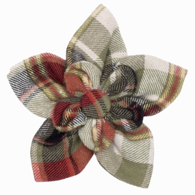 Collar Flower | Light Olive Plaid
