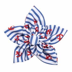 Collar Flower | Navy Stripe Anchors