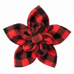 Collar Flower | Red & Black Buffalo Plaid