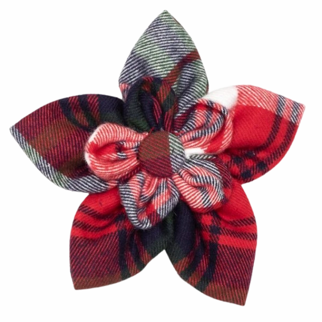 Collar Flower | Red, Green, & Navy Plaid