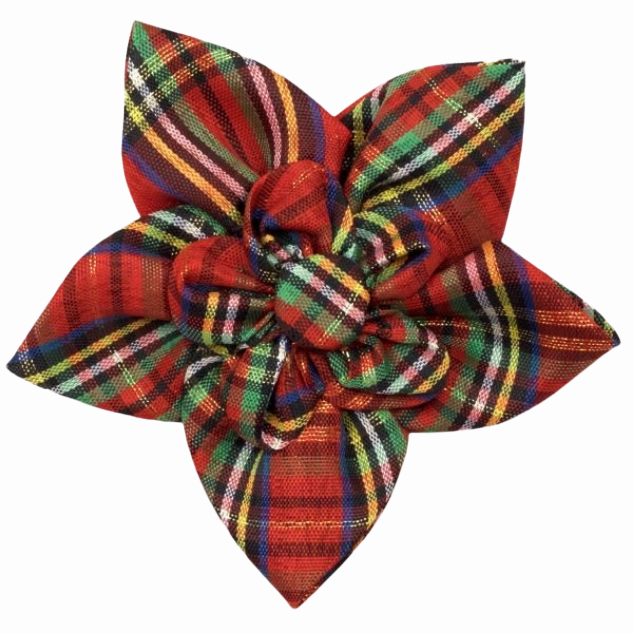 Collar Flower | Red Lurex Plaid