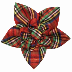 Collar Flower | Red Lurex Plaid