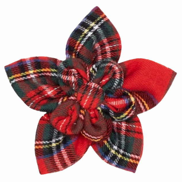 Collar Flower | Ruby Red Plaid