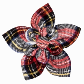 Collar Flower | Stewart Tartan Plaid Red