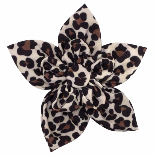 Collar Flower | Tan Leopard Print