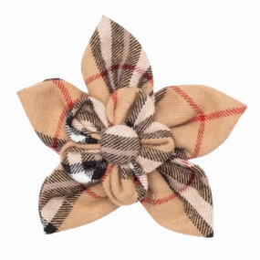 Collar Flower | Tan Plaid
