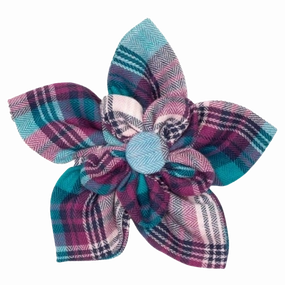 Collar Flower | Teal & Purple Plaid
