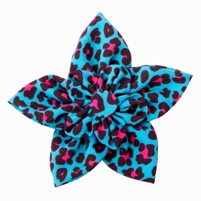 Collar Flower | Teal Leopard Print