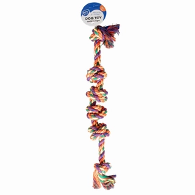 Cotton rope 6 knots 58x7x7cm multicolour