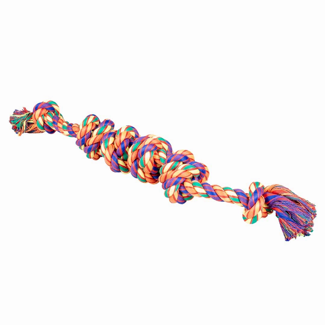 Cotton rope 6 knots 58x7x7cm multicolour