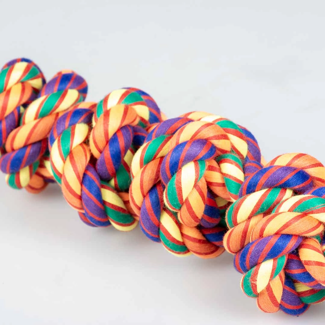 Cotton rope 6 knots 58x7x7cm multicolour