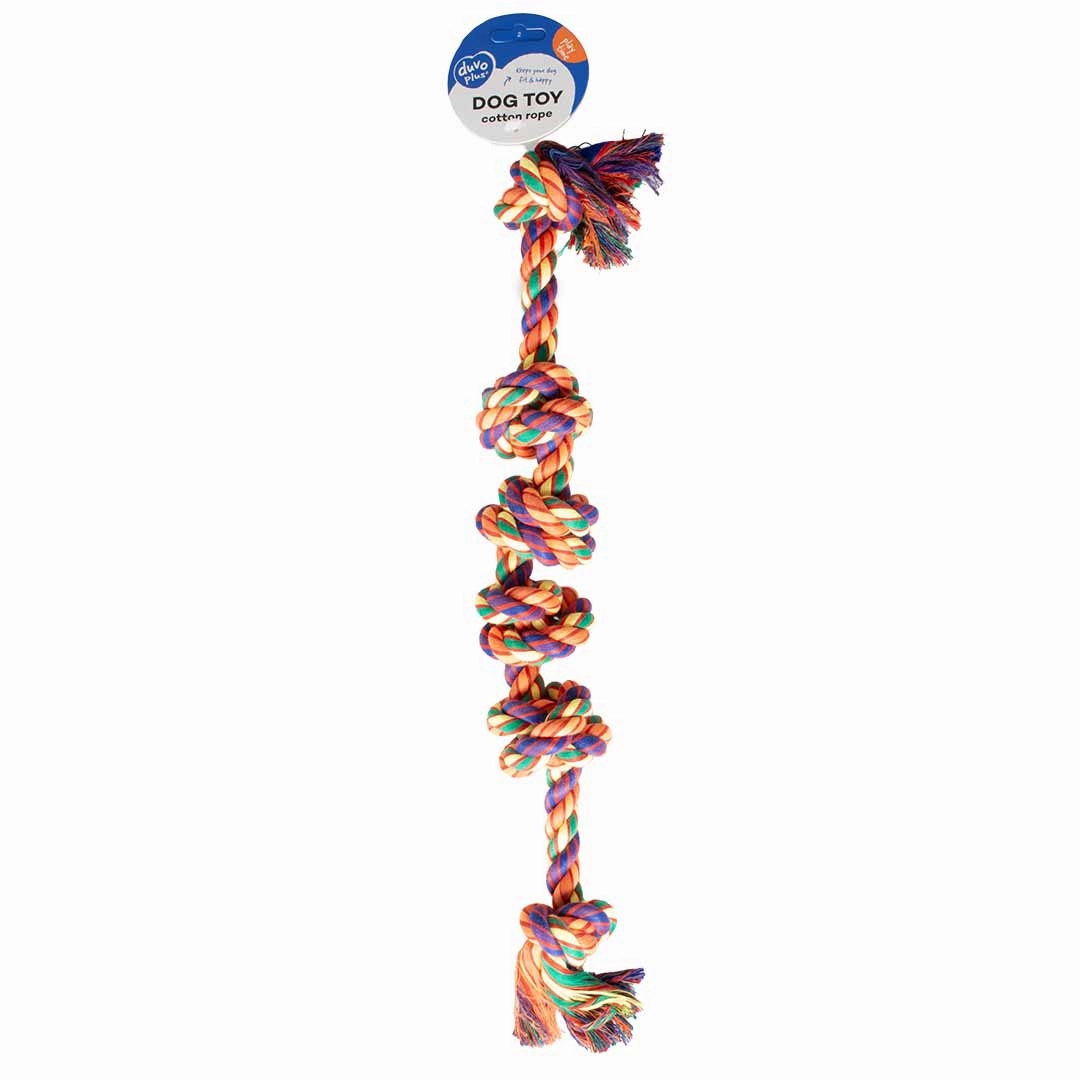 Cotton rope 6 knots 58x7x7cm multicolour