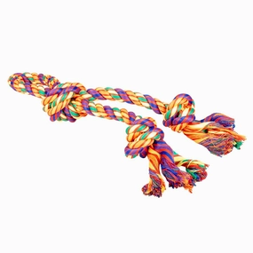 Cotton rope loop and 3 knots 42x15x7cm multicolour