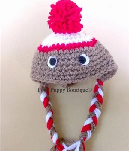 Crochet Sock Monkey Beanie Hat- Many Colors