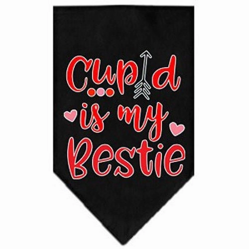 Cupid is My Bestie Screen Print Bandana - Black