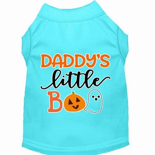 Daddy's Little Boo Screen Print Dog Shirt in Many Colors