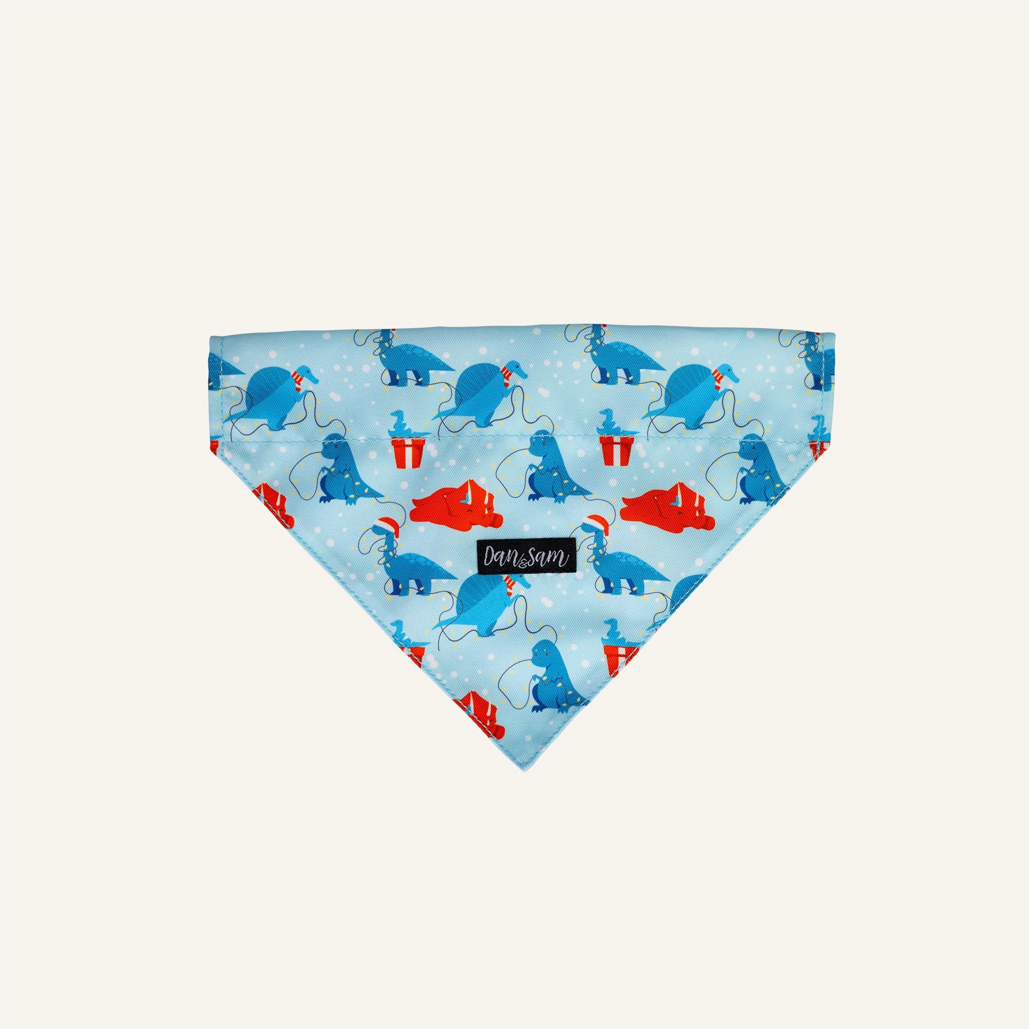 Dan & Sam - Dog Bandana (Dino Christmas)