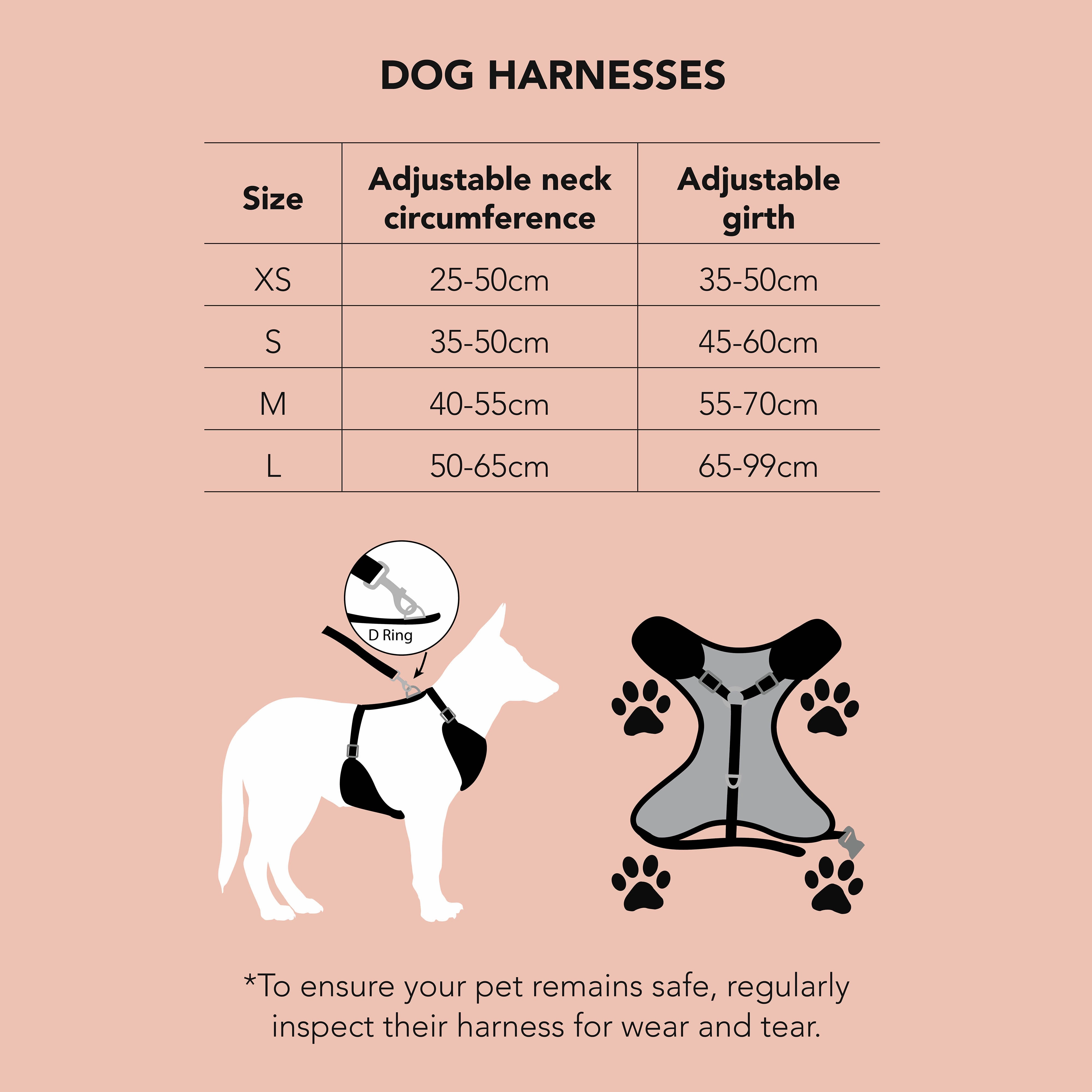Dan & Sam - Dog Harness (Candy Cane Kisses) - Large