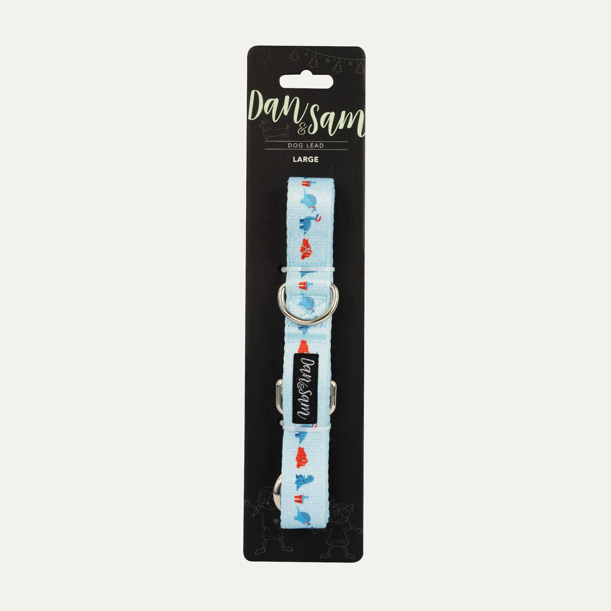 Dan & Sam - Dog Lead (Dino Christmas) - Large