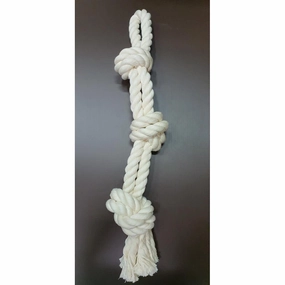 Dexpex Dog Rope Toys White 3knots 21mm   21mm x 24"