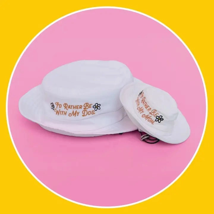 Dog 'Rather Be with My Mom' Bucket Hat with Matching Human Hat