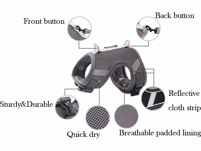 Dog Harness Gray