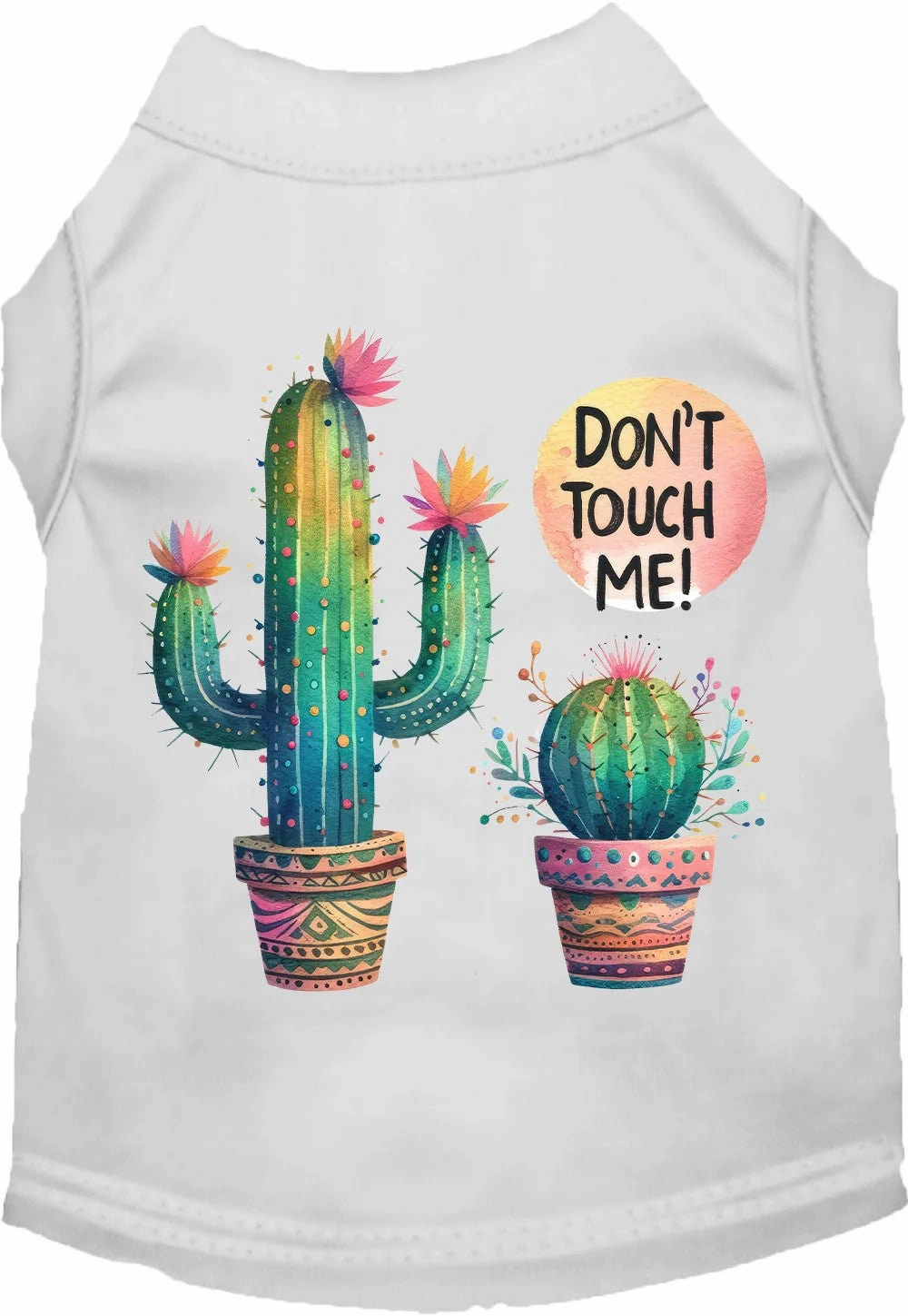 Don't Touch Me Cactus Screen Print Dog Shirt in Many Colors