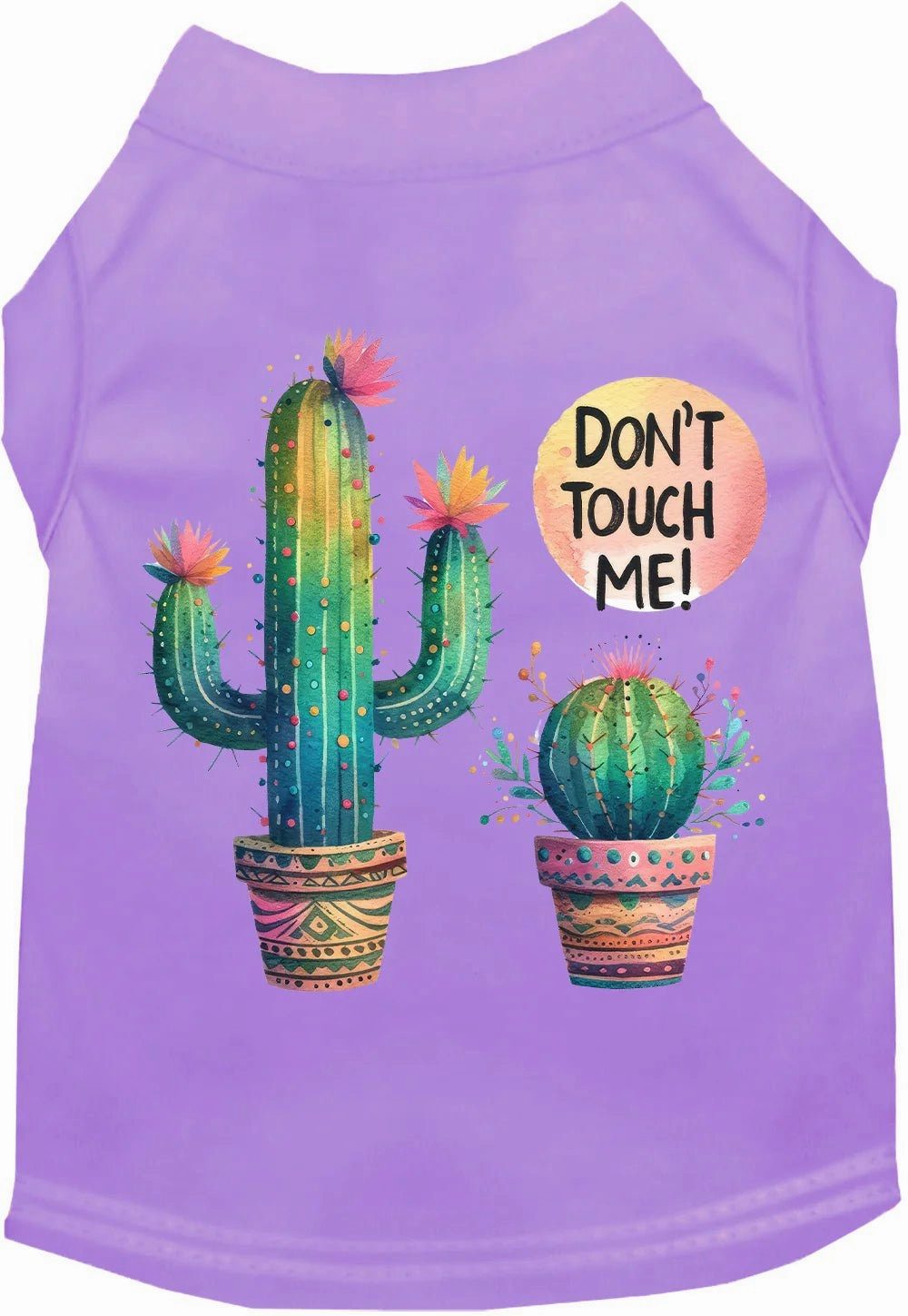 Don't Touch Me Cactus Screen Print Dog Shirt in Many Colors