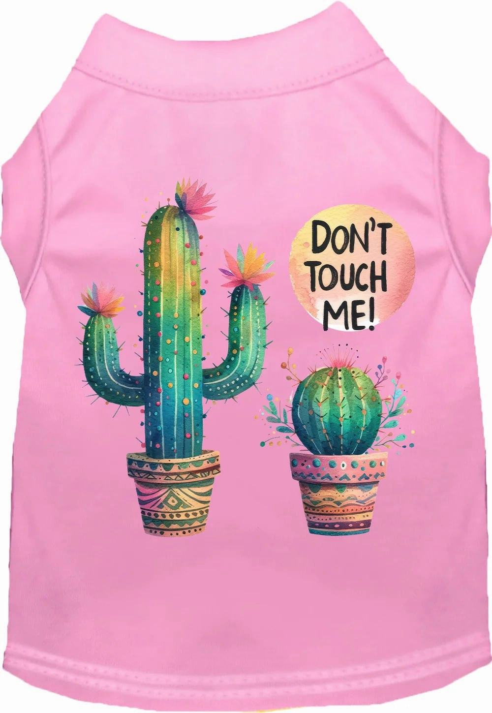 Don't Touch Me Cactus Screen Print Dog Shirt in Many Colors