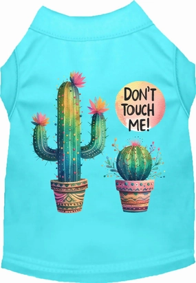Don't Touch Me Cactus Screen Print Dog Shirt in Many Colors