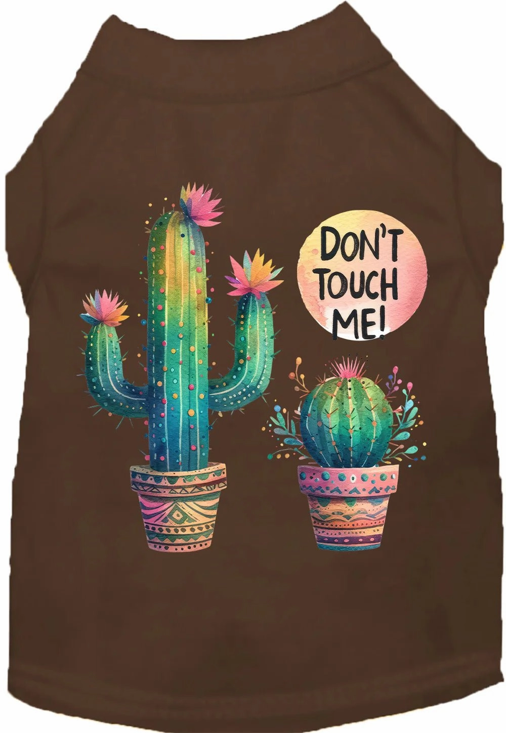 Don't Touch Me Cactus Screen Print Dog Shirt in Many Colors