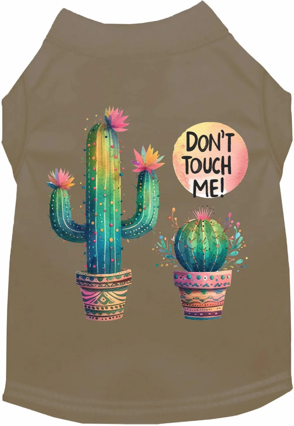 Don't Touch Me Cactus Screen Print Dog Shirt in Many Colors