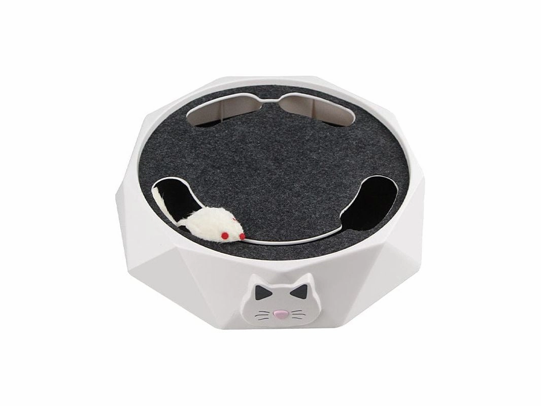 Drill gopher electric cat toys Color: white chassis   gray felt cloth