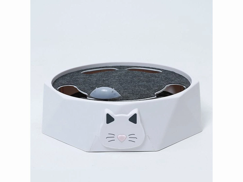 Drill gopher electric cat toys Color: white chassis   gray felt cloth