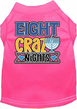 Eight Crazy Nights Screen Print Dog Shirt in Many Colors