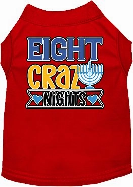 Eight Crazy Nights Screen Print Dog Shirt in Many Colors
