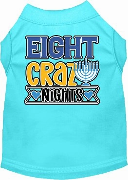 Eight Crazy Nights Screen Print Dog Shirt in Many Colors