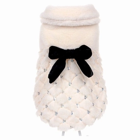 Elegant Bow Plush Coat
