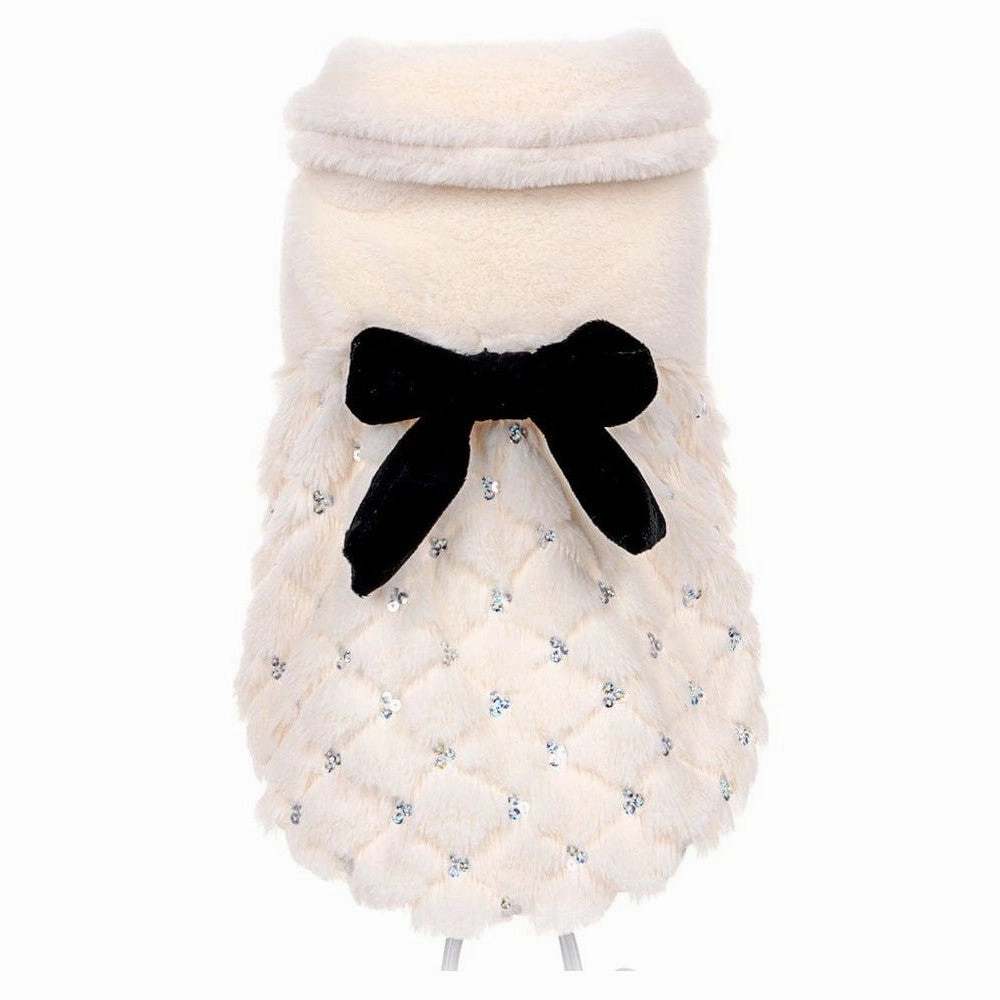 Elegant Bow Plush Coat
