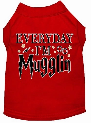 Everyday I'm Mugglin Screen Print Dog Shirt in Many Colors