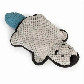 Fabric toy with TPR tail - Beaver with squeaker
