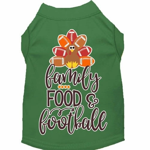 Family, Food, and Football Screen Print Dog Shirt in Many Colors